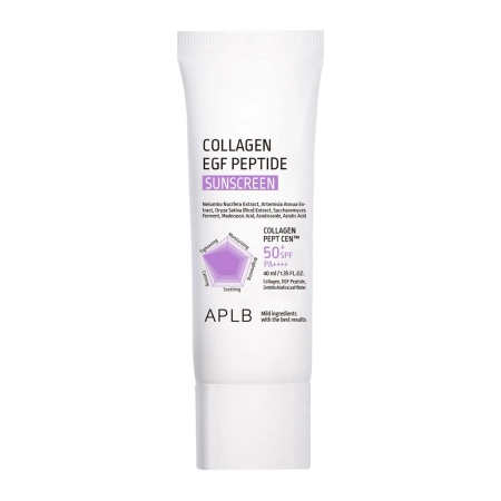 APLB - Collagen EGF Peptide Sunscreen SPF50+ PA++++ - Drėkinamasis Veido Kremas su Filtru - 40ml