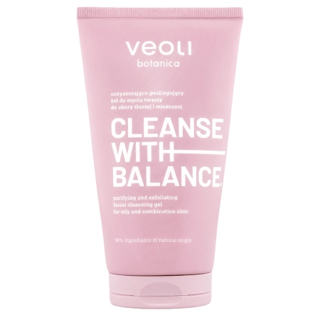 Veoli Botanica - CLEANSE WITH BALANCE - Valomasis ir Šveičiamasis Veido Prausimosi Gelis Riebiai ir Mišriai Odai - 150ml