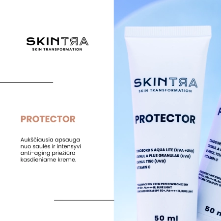 SkinTra - Protector - Apsauginis Priežiūrinis Kremas nuo Saulės SPF 50+/PA++++, IR, BLUE LIGHT - 50ml