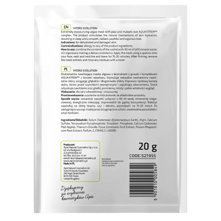 Apis - Hydro Evolution - Drėkinamoji Dumblių Kaukė su Kriauše ir Rabarbaru AQUAXTREM™ - 20g