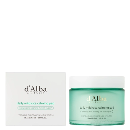 d’Alba - Daily Mild Cica Calming Pad - Raminantys Veido Padukai su Azijine Centele - 50vnt