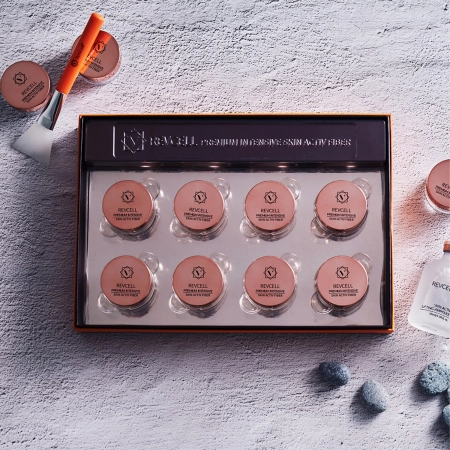 REVCELL - Premium Intensive Skin Activ Fiber Set - Stangrinamasis ir Drėkinamasis Veido Rinkinys - Siūlai - 8vnt