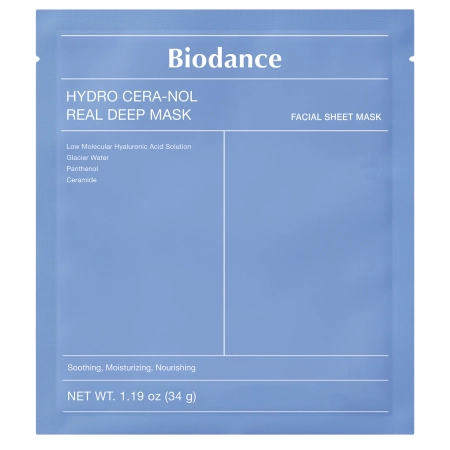 Biodance - Hydro Cera-nol Real Deep Mask – Drėkinamoji Kolageno Veido Kaukė – 1 vnt., 34 g