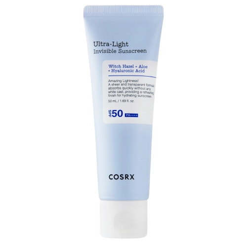 COSRX - Ultra - Light Invisible Sunscreen SPF50+/PA++++ - Lengvas Drėkinamasis Apsauginis Kremas Nuo Saulės - 50ml