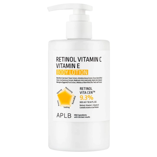 APLB - Retinol Vitamin C Vitamin E Body Lotion - Glotninamasis ir Stangrinamasis Kūno Losjonas su Retinoliu ir Vitaminais C bei E - 300ml