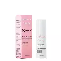 Nacomi - Next Level - Azeloglicinas 5 % + B6 - Raminamasis Serumas Kapiliarinei Odai ir Odai su Rožine - 30 ml