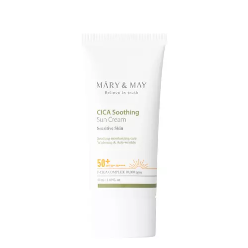 Mary&May - Cica Soothing Sun Cream SPF50+/PA++++ - Raminantis ir Drėkinantis Kremas su Apsauga nuo Saulės - 50ml
