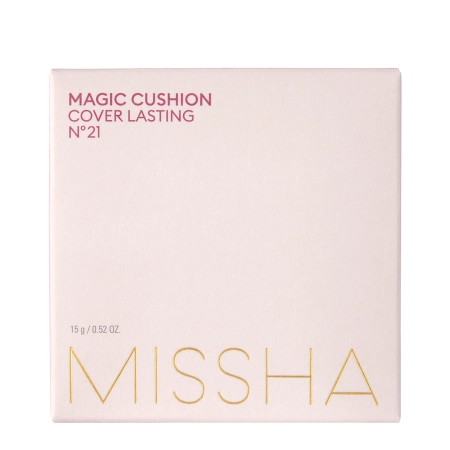Missha - Magic Cushion Cover Lasting SPF50+/PA+++ - Makiažo Pagrindas Pagalvėlėje su Filtru - #21 Neutral Light Beige - 15g