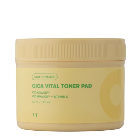 VT Cosmetics - Cica Vital Toner Pads - skaistinančios veido pagalvėlės su vitaminu C - 60vnt/120ml