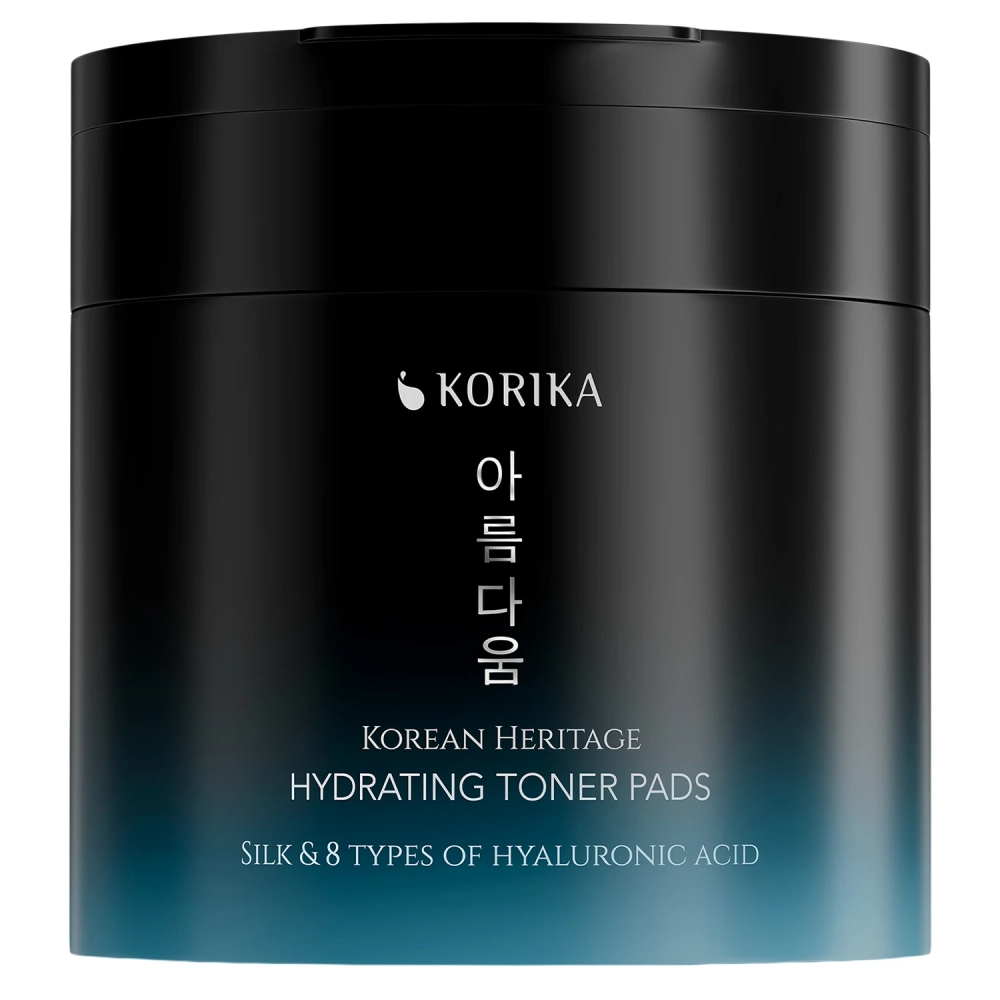 KORIKA - Korean Heritage Silk & 8 Types of Hyaluronic Acid Super Hydrating Toner Pads - Drėkinamosios Veido Toniko Vatos Diskeliai - 70vnt