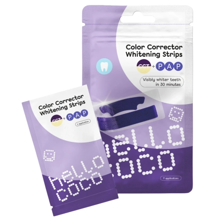 hello coco - Color Corrector Whitening Strips - Balinamosios Dantų Juostelės - 14 vnt