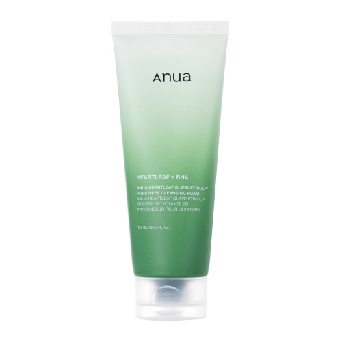 Anua - Heartleaf Quercetinol Pore Deep Cleansing Foam - Širdžialapės Stimburės Ekstraltu Praturtintos Poras Giliai Valomosios Putos Veidui - 150ml