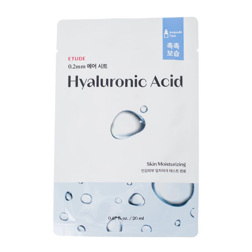 Etude House - 0.2mm Therapy Air Mask - Hyaluronic Acid - Drėkinamoji Lakštinė Kaukė su Hialurono Rūgštimi - 20ml