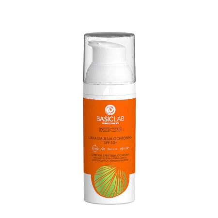 BasicLab - Prevencija ir Antioksidacija - Lengva Apsauginė Emulsija SPF50+ PPD 52,3 - 50ml