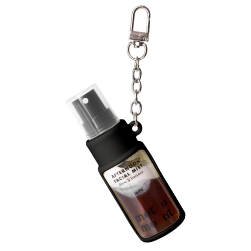 motomont - Silicone Keyrings+Afternoon Facial Mist - Drėkinamoji ir Makiažą Fiksuojanti Dulksna su Dėklu - Black - 20 ml + 1 vnt