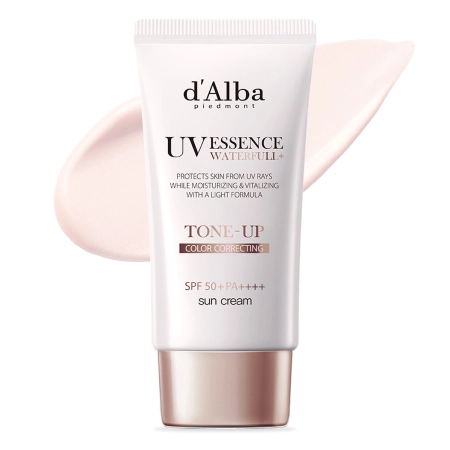 d'Alba - Waterfull Tone-Up Sun Cream SPF50+ PA++++ - Pink - Tonizuojantis Veido Kremas Su Filtru - 50ml