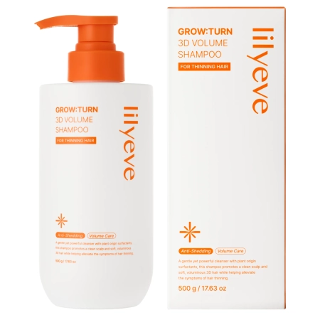 lilyeve - Grow Turn 3D Volume Shampoo - Stiprinamasis Šampūnas Plaukams ir Galvos Odai - 500g