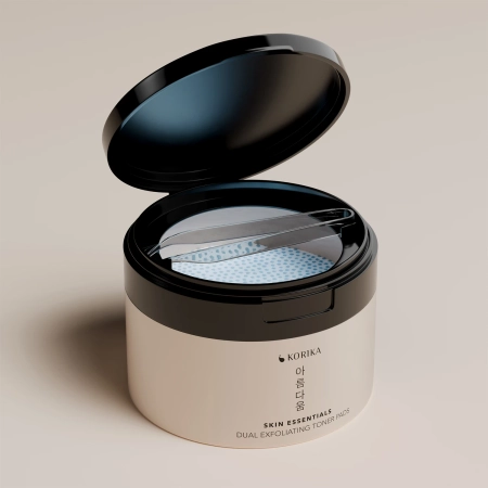 KORIKA - Skin Essentials Dual Exfoliating Toner Pads - Šveičiantys Veido Vatos Diskeliai - 20vnt