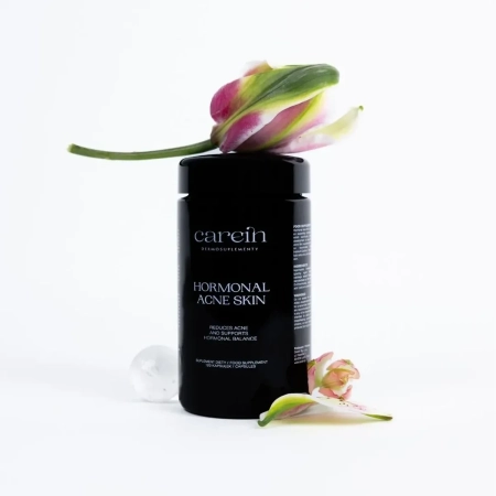 Carein - Hormonal Acne Skin - Dermosuplementas - Spuogų Mažinimas ir Hormoninės Pusiausvyros Palaikymas - 120kaps