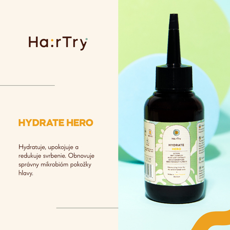 HairTry - Hydrate Hero - Drėkinamasis ir Raminamasis Galvos Odos Įtrynimas su NMF Kompleksu ir Ektoinu - 100ml