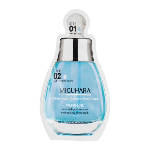 Miguhara - 2Step Aqua Balance Mask Pack - Drėkinamoji Lakštinė Kaukė - 1,7ml + 25ml