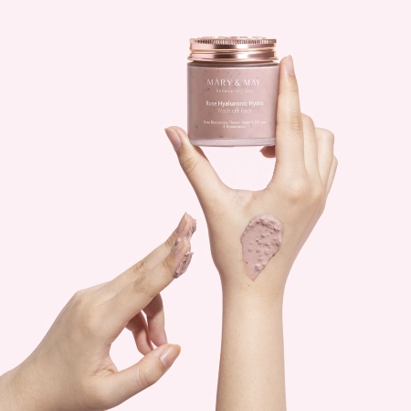 Mary&May - Rose Hyaluronic Hydra Wash off Pack - Drėkinamoji Molio Kaukė - 125g