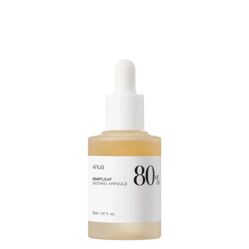 Anua - Heartleaf 80% Soothing Ampoule - Raminamoji Veido Ampulė su 80% Širdžialapės Stimburės Ekstraktu - 30ml