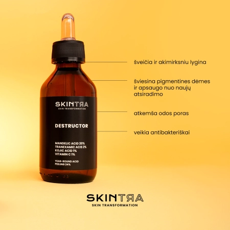 SkinTra - Destructor - Visus Metus Naudojamas Rūgštinis Pilingas 24% - 30ml
