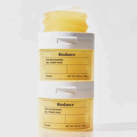 Biodance - Vita Niacinamide Gel Toner Pads - Skaistinamieji Veido Diskeliai - 60vnt