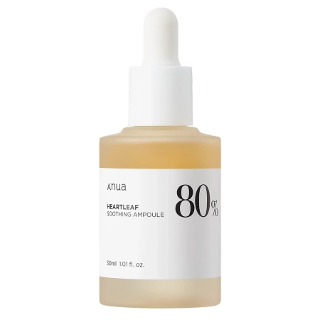 Anua - Heartleaf 80% Soothing Ampoule - Raminamoji Veido Ampulė su 80% Širdžialapės Stimburės Ekstraktu - 30ml