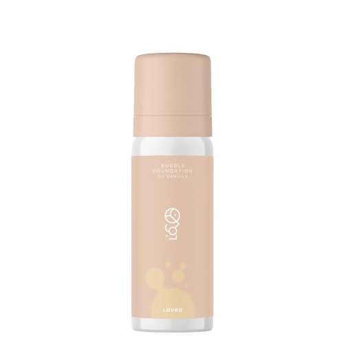 LOVRO - Bubble Foundation - Makiažo Pagrindas su Lengva Švytėjimo Suteikiančia Formule - 02 Vanilla - 50ml