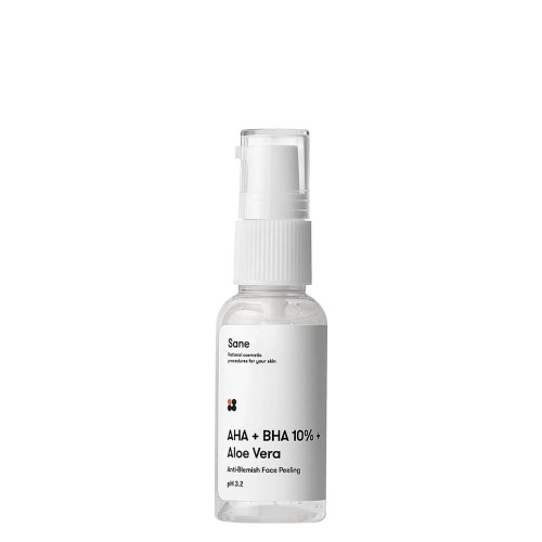 Sane - Aloe Vera Peeling Solution - Veido Šveitiklis su Alavijo Ekstraktu + AHA + BHA 10% - 30ml