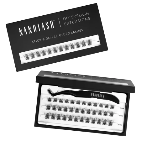 Nanolash - Stick & Go Pre-Glued Lashes - Priklijuojami Blakstienų Kuokšteliai su Klijais - Harmony Short - 1 pak.