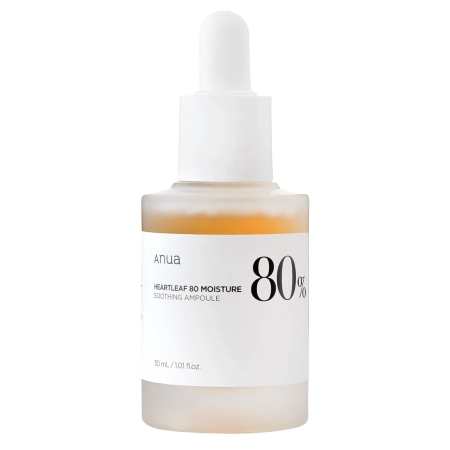 Anua - Heartleaf 80% Soothing Ampoule - Raminamoji Veido Ampulė su 80% Širdžialapės Stimburės Ekstraktu - 30ml