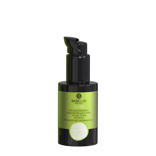 BasicLab – Glotninantis ir Normalizuojantis – Poras Atkemšantis Rūgštinis Šveitiklis su 15 % AHA ir 2 % BHA – 30 mll