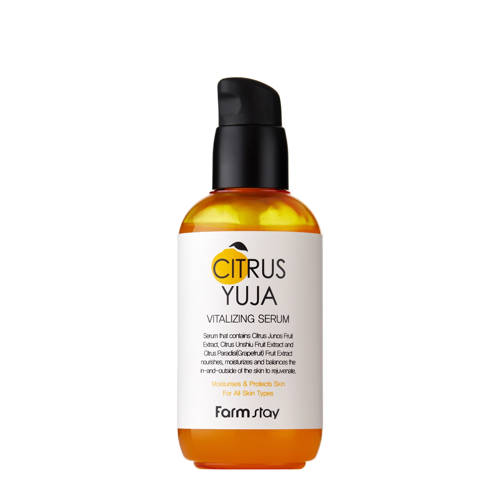 Farmstay - Citrus Yuja Vitalizing Serum – Gaivinamasis Veido Serumas su Yuzu Vaisių Ekstraktu – 100 ml
