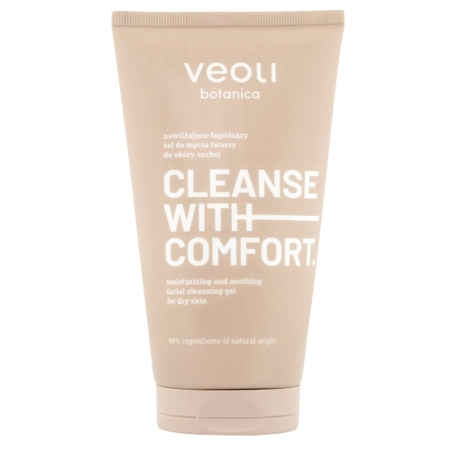 Veoli Botanica - CLEANSE WITH COMFORT - Drėkinantis ir Raminantis Veido Prausimosi Gelis Sausai Odai - 150ml