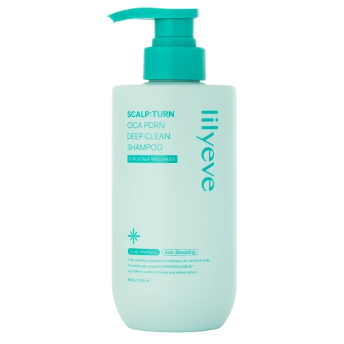 lilyeve - Scalp:Turn Cica PDRN Deep Clean Shampoo - Raminamasis-Valomasis Šampūnas Plaukams ir Galvos Odai - 500g