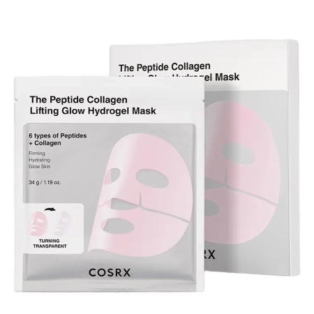 COSRX - Peptide Collagen Glow Hydrogel Mask - Hidrogelinių Kaukių Rinkinys su Peptidais ir Kolagenu - 34gx3vnt