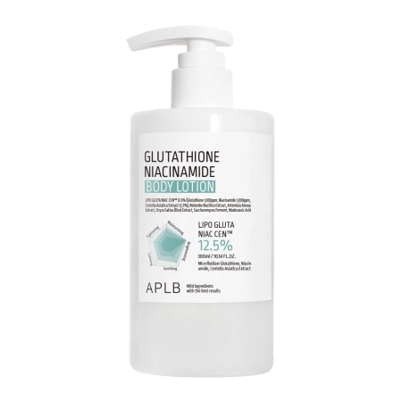 APLB - Glutathione Niacinamide Body Lotion - Šviesinantis ir Drėkinantis Kūno Losjonas - 300ml