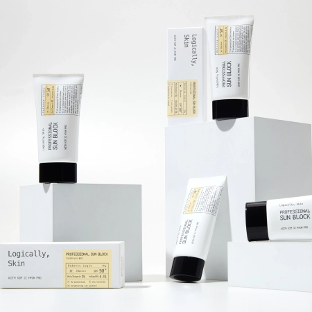 Logically, Skin - Professional Sun Block SPF50+ PA++++ – Raminamasis Veido Kremas su SPF – 70 g