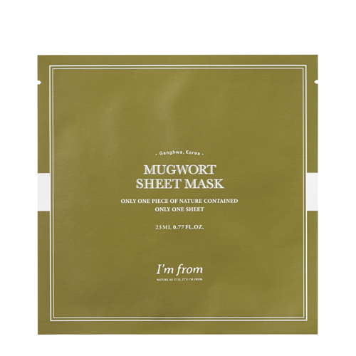 I'm From - Mugwort Sheet Mask – Raminanti Kaukė su Pelynų Ekstraktu – 1 vnt., 23 ml