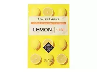 Etude House - 0.2mm Therapy Air Mask - Lemon - Drėkinamoji ir Skaistinamoji Lakštinė Kaukė su Citrinų Ekstraktu - 20ml