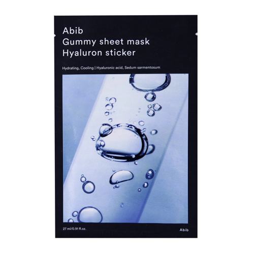Abib - Gummy Sheet Mask Hyaluron Sticker - Drėkinamoji ir Elastingumą Gerinanti Lakštinė Kaukė - 27ml