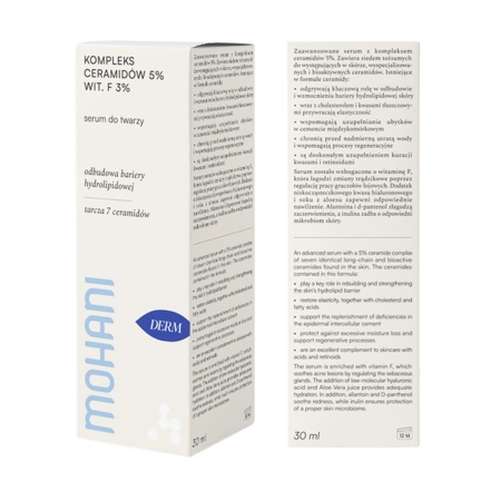 Mohani – Serumas su 5 % Keramidų Kompleksu ir 3 % Vitamino F – 30 ml