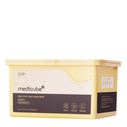 Medicube - Deep Vita C Daily Quick Mask - Lakštinių Kaukių Šviesinantis Rinkinys Veidui - 30vnt/300g