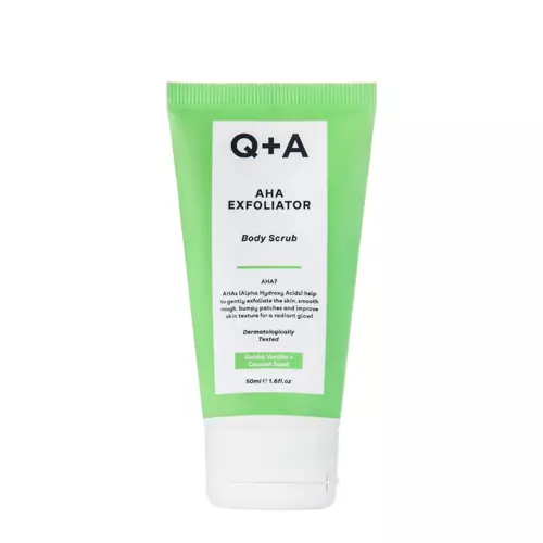 Q+A - AHA Exfoliator Body Scrub - Lyginamasis kūno šveitiklis su AHA rūgštimis - 50ml