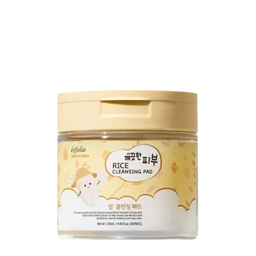 Esfolio - Pure Skin Rice Cleansing Pad - Ryžiniai Valomieji Vatos Diskeliai - 130ml/60vnt