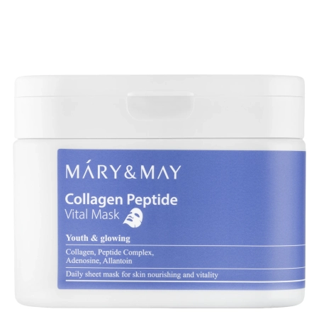 Mary&May - Collagen Peptide Vital Mask - Stangrinančių Veido Kaukų Rinkinys - 30vnt