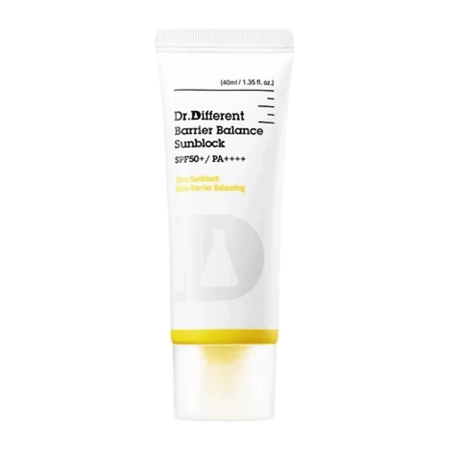 Dr.Different - Barrier Balance Sunblock SPF50+ PA++++ - Mineralinis Apsauginis Kremas Nuo Saulės - 40ml